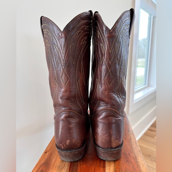 Vintage Frye Billy Pull On Western Boots Roper 87689 Leather Brown Mens Size 10D - Picture 5 of 10